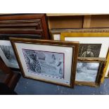 A COLLECTION OF VINTAGE AND LATER FRAMED PHOTOGRAPHS OF PEOPLE, FARM SCENES, AND LANDSCAPES.