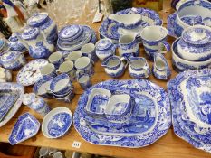 A LARGE QUANTITY OF SPODE BLUE ITALIAN PATTERN SERVING WARES, TOGETHER WITH OTHER BLUE AND WHITE