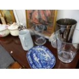 VARIOUS CHINA AND GLASS VASES ETC.