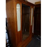 A VICTORIAN PINE SMALL WARDROBE.