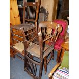 SIX VARIOUS ANTIQUE SIDE CHAIRS.