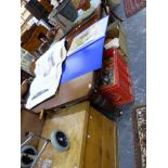 A LARGE VICTORIAN MAHOGANY WIND OUT EXTENDING DINING TABLE.