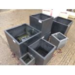 EIGHT BLACK COMPOSITION SQUARE TERRACE PLANTERS