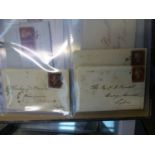 "PENNY RED" COVERS, 1841-1842. ALL WITH BLACK MALTESE CROSS CANCELLATIONS AND ORIGINAL LETTERS (7).