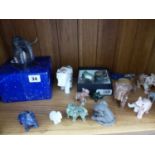 A QTY OF DECORATIVE ELEPHANT ORNAMENTS, INC. DANSK DESIGNS, SELENGOR ETC.