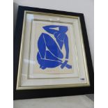 AFTER MATISSE, BLUE NUDE, 35 X 25cms.