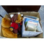 A COLLECTION OF VARIOUS TEDDY BEARS AND RELATED BOOKS.