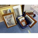 A LARGE COLLECTION OF ANTIQUE AND LATER DECORATIVE PRINTS, PICTURES, INCLUDING SPORTING SUBJECTS,