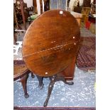 A 19th C. MAHOGANY TRIPOD TABLE.