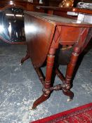 A VICTORIAN MAHOGANY SUTHERLAND TABLE.