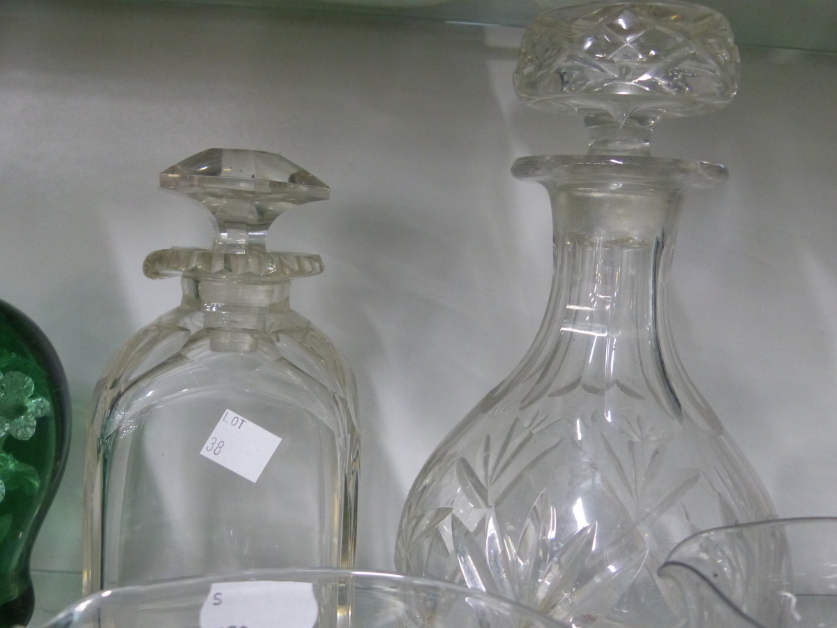 VICTORIAN,RINSING BOWLS, SEVEN GRADUATED, SULPHIDE DUMP PAPERWEIGHTS, DECANTERS ETC. - Image 8 of 15