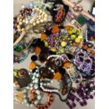 A COLLECTION OF VINTAGE AND MODERN COSTUME JEWELLERY, WATCHES, ETC.