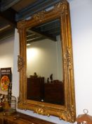 AN IMPRESSIVE FRENCH STYLE LARGE GILT FRAMED WALL MIRROR 205 X 146 CM