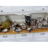 A MIDDLE EASTERN SILVER SCULPTURE AND VARIOUS SILVER PLATED WARES ETC.