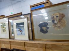 MARY BROWNING (ENGLISH 20th-21st C.) PORTRAIT OF TWO DOGS SIGNED PASTEL, 40 X 53cms. TOGETHER WITH A