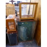 FOUR DISPLAY CABINETS. (ALL FOR RESTORATION).