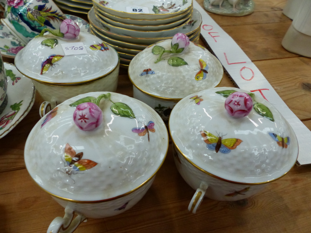 A PART HEREND TEA SET AND A SMALL QUANTITY OF CROWN STAFFORDSHIRE - Image 3 of 10