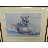 SPENCER ROBERTS (1920-1997). ARR. RED TIGER. PENCIL SIGNED LIMITED EDITION COLOUR PRINT. 55 x