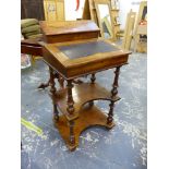 A VICTORIAN INLAID WALNUT BUTLERS DESK.