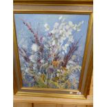 MARGARET SEATON (1917-2003). ARR. AUTUMN FLOWERS. OIL ON CANVAS, SIGNED. 62 x 51cms.