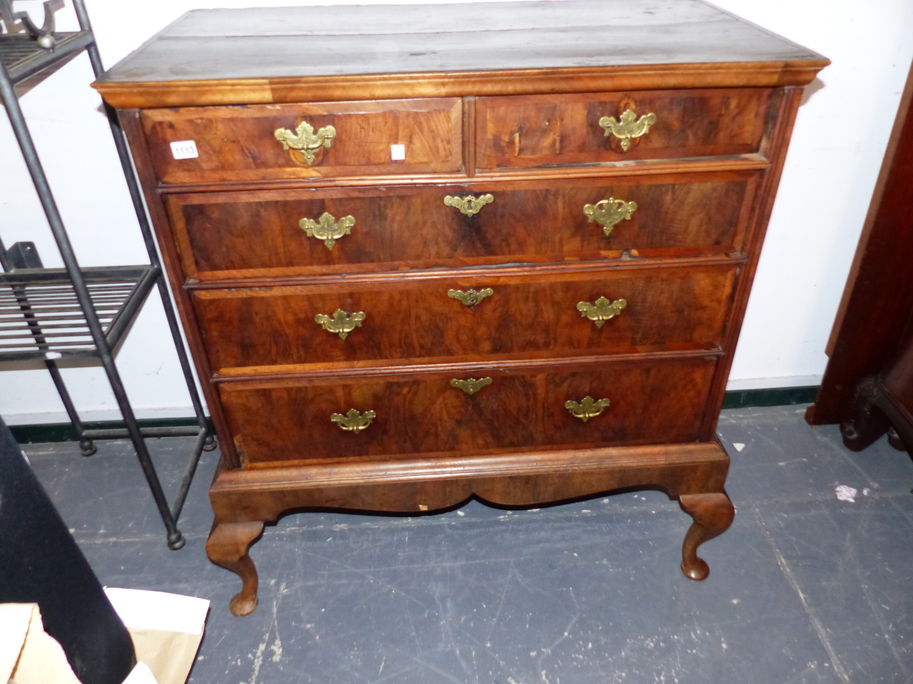 AN 18th C. WALNUT CHEST ON STAND. W 98 X D 51 X H 109cms. - Image 10 of 10