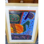 PAUL GLADWYN (20th. CENTURY) ARR. TWO ABSTRACT SUBJECTS, ONE SIGNED GOUACHE, LARGEST 52 X 50 (2)