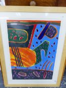 PAUL GLADWYN (20th. CENTURY) ARR. TWO ABSTRACT SUBJECTS, ONE SIGNED GOUACHE, LARGEST 52 X 50 (2)