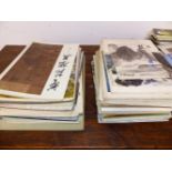 A COLLECTION OF FOLDERS AND BOOKS OF ORIENTAL PICTURES, WORKS OF ART AND CRAFTS TOGETHER WITH VARIOU