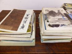 A COLLECTION OF FOLDERS AND BOOKS OF ORIENTAL PICTURES, WORKS OF ART AND CRAFTS TOGETHER WITH VARIOU