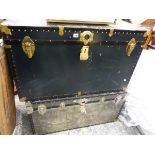 TWO LARGE VINTAGE CABIN TRUNKS.