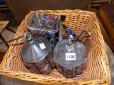 FOUR VARIOUS SMALL GLAZED HALL LANTERNS.