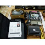 TWO OPTHALMASCOPES, JAPANESE BINOCULARS, A VINATGE MACINTOSH POWERBOOK, ETC.