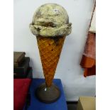 A VINTAGE FIBRE GLASS ICE CREAM ADVERTISING PROP.