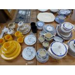 A MASONS REGENCY PATTERN PART TEA SET, A MEAKIN PART DINNER SERVICE, OTHER TEA WARES, AND TWO