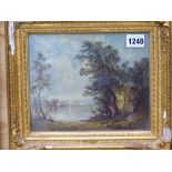 20th.C. FRENCH SCHOOL. A BARBIZON RIVER LANDSCAPE. OIL ON PANEL. BEARS SIGNATURE AND INSCRIBED