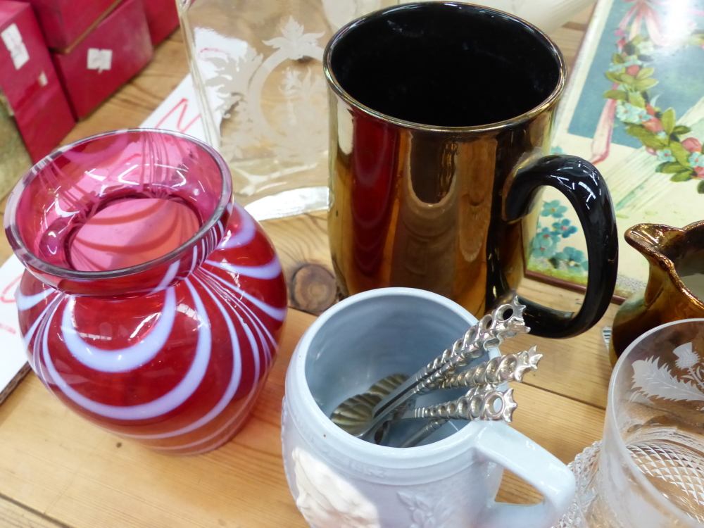 A VICTORIAN WHITE WARE RELIEF DECORATED TEAPOT, A WEDGWOOD SMALL JASPERWARE DISH , AN EASTERN - Image 4 of 10