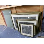 A GROUP OF FRAMED CHINESE IMAGES TOGETHER WITH A RELATED FOLDER OF LOOSE PRINTS, SIZES VARY.