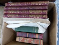 A SMALL BOX OF BOOKS, THE RUSSO TURKISH WAR, FOUR VOLUMES, ETC.