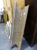 A 19TH C. PINE AND GESSO OVERDOOR. WIDTH 139CMS.