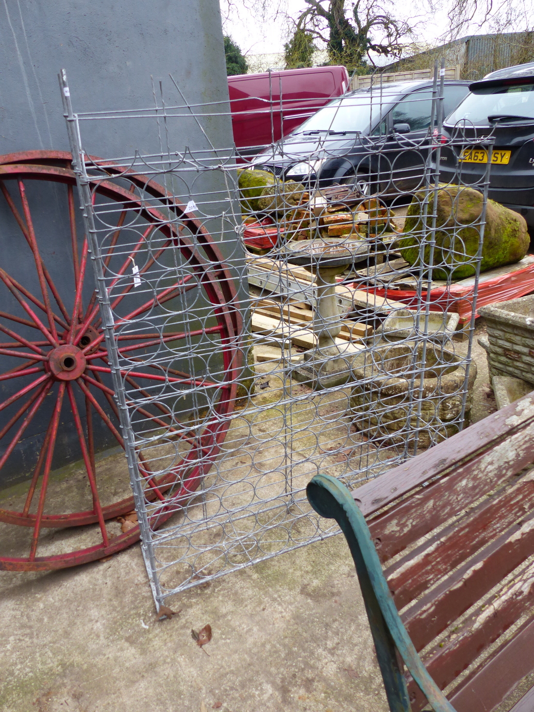 A WIREWORK WINE RACK.