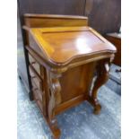 A MODERN VICTORIAN STYLE DAVENPORT DESK.