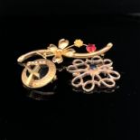 A 9ct GOLD AND SEED PEARL AVON, HIGHEST HONOUR BROOCH, DATED BIRMINGHAM 1965, FOR FATTORINI &
