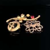 A 9ct GOLD AND SEED PEARL AVON, HIGHEST HONOUR BROOCH, DATED BIRMINGHAM 1965, FOR FATTORINI &