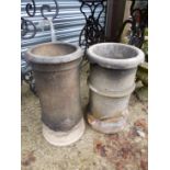 TWO SMALL CHIMNEY POTS.