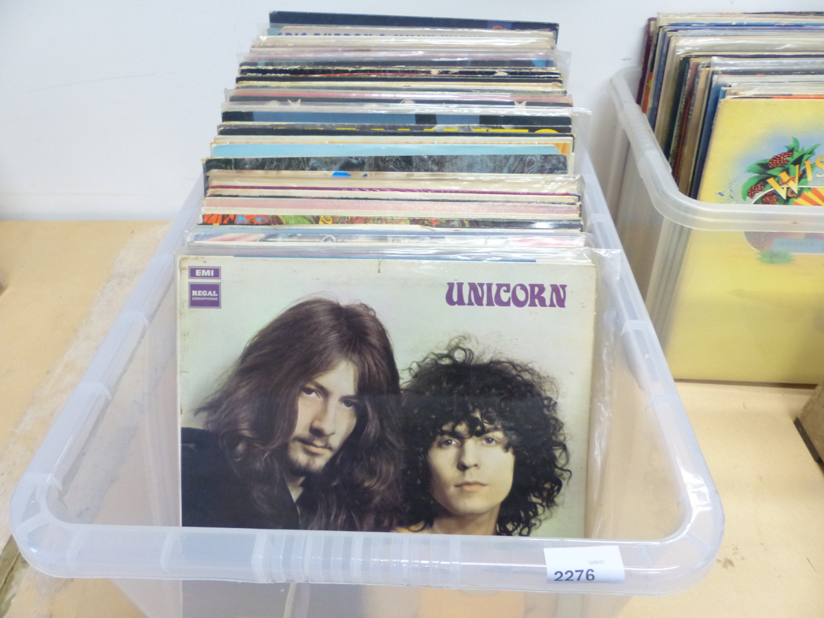 APPROXIMATELY 90 VINYL LPs, MOSTLY ROCK, TO INCLUDE T-REX, HAWKWIND, FLEETWOOD MAC, JETHRO TULL,