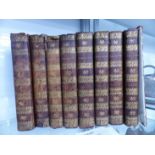 BOOKS, THE SPECTATOR, EIGHT LEATHER BOUND VOLUMES, c.1793.
