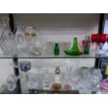 A QUANTITY OF CUT AND OTHER GLASSWARES.