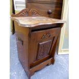 A VICTORIAN MAHOGANY COAL BOX.