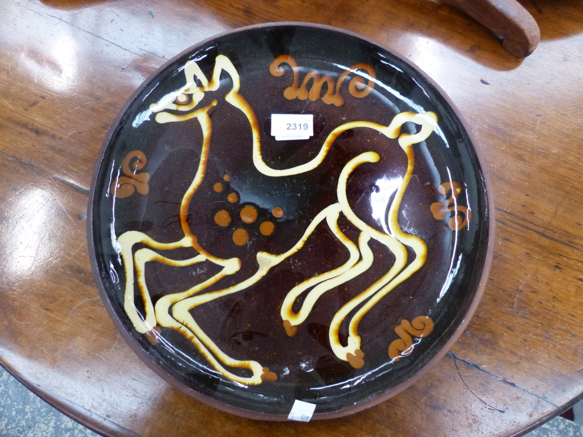 TWO ART POTTERY PLATTERS. - Image 3 of 11
