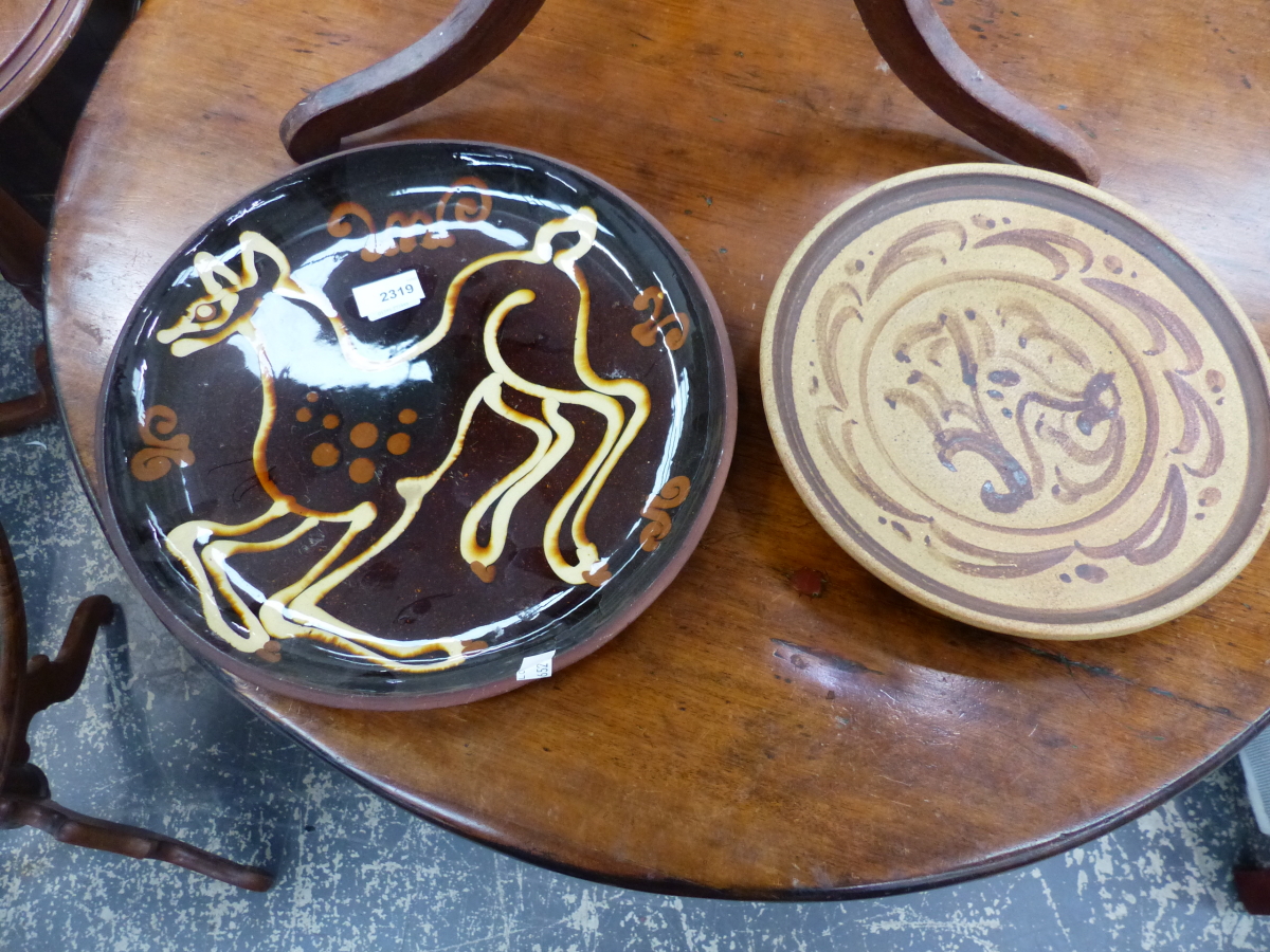 TWO ART POTTERY PLATTERS. - Image 2 of 11